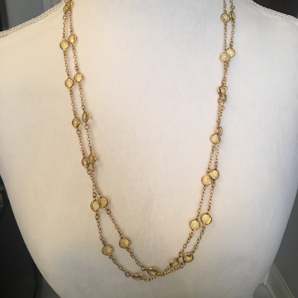 J. Crew long layering necklace Gold